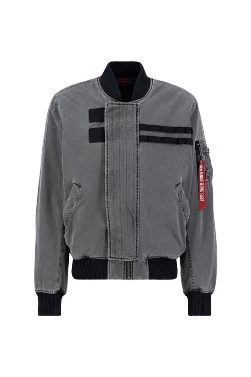 ALPHA INDUSTRIES Overgangsjakke 'MA-1 Combat'  grå / blodrød / sort / hvid