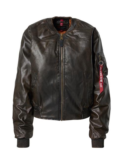ALPHA INDUSTRIES Overgangsjakke 'MA-1 FL'  brun / blodrød / hvid