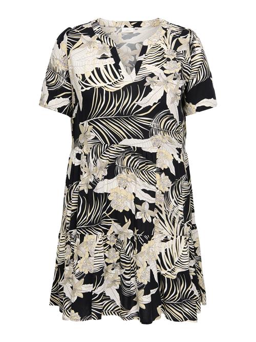 ONLY Carmakoma Sommerkjole 'CARZALLY THEA'  beige / creme / gul / sort