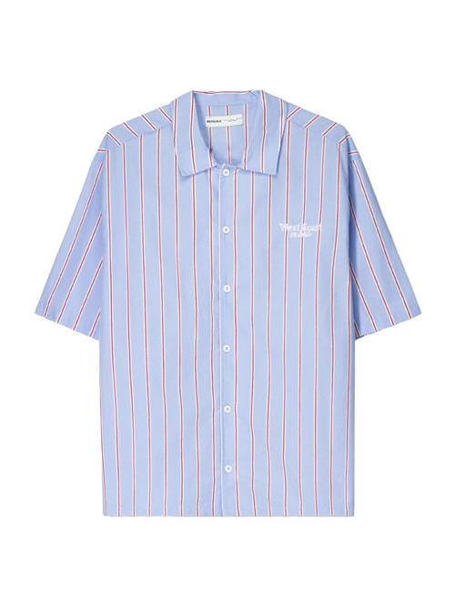 Bershka Skjorte  lyseblå / mørkerød / hvid