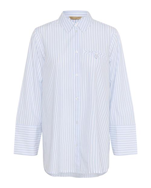 CULTURE Bluse 'Beha'  lyseblå / hvid