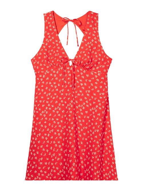 Bershka Kjole  knaldrød / hvid