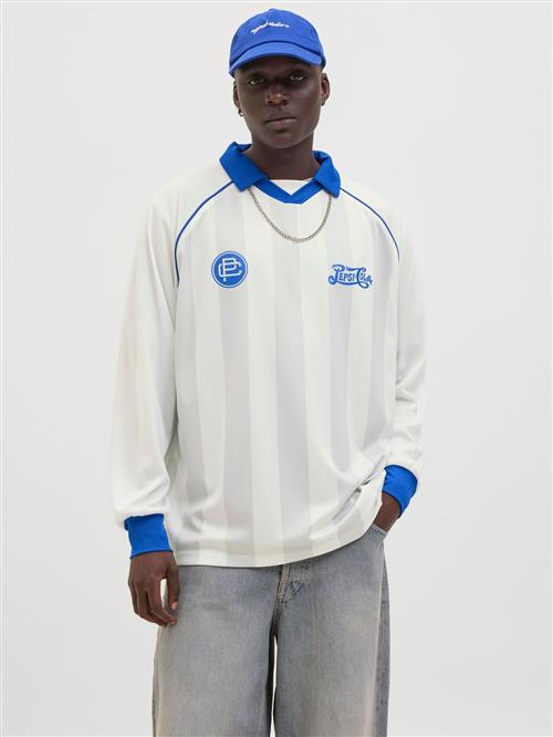 JACK & JONES Bluser & t-shirts 'JJPEPSI'  ecru / royalblå / hvid