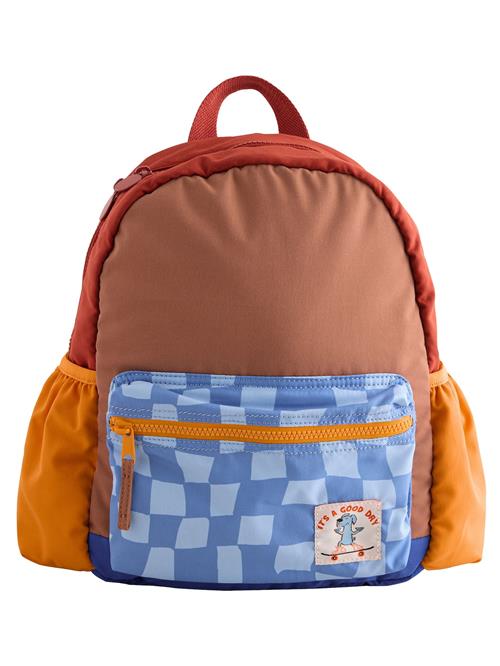 Next Rygsæk  safir / brun / mørkeorange / mørkerød