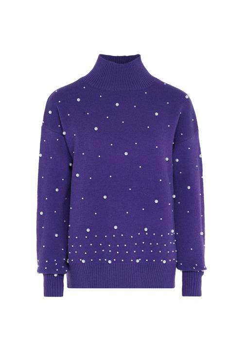 faina Pullover  mørkelilla / perlehvid