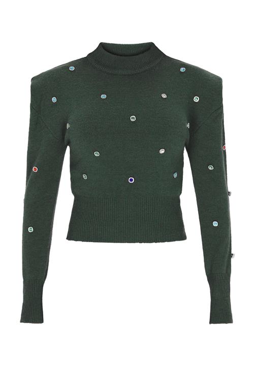 faina Pullover  blå / gran / sølv