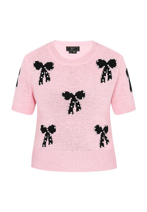 faina Pullover  lyserød / sort / perlehvid