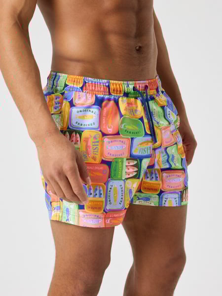 Björn Borg Borg Print Swim Shorts Blå, XL