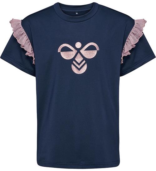 Hummel T-shirt - hmlJR - Glitter - Black Iris