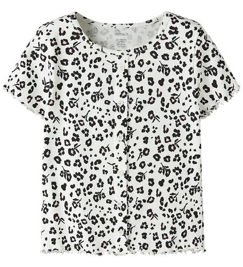 Name It T-shirt - Rib - NkfVemia - AOP - Cloud Dancer/Flower Led