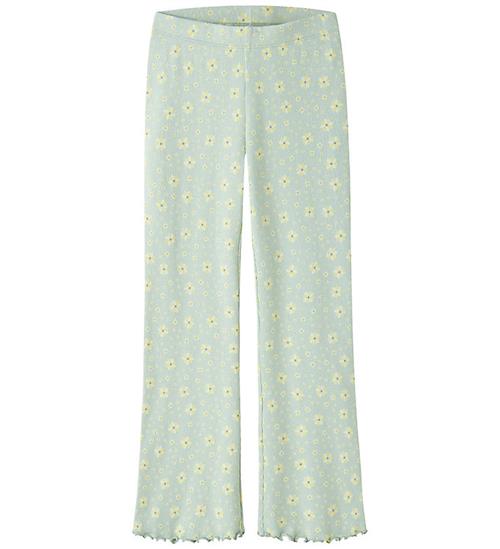 Name It Bukser - Rib - NkfVemia - Pale Aqua/Flowers