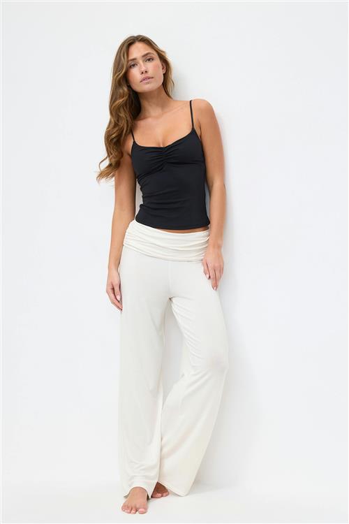 Gina Tricot - Folded wide yoga trousers - yoga pants - Hvid - L - Dame