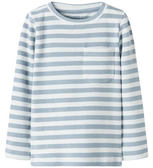 Name It Bluse - Rib - NmmDekab - Blue Fog/Cloud Dancer