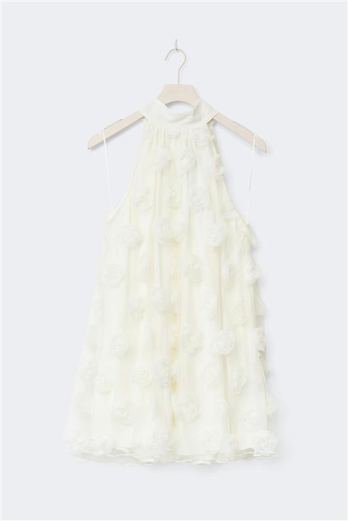 Gina Tricot - Wide halterneck mini dress - korte kjoler - Hvid - 44 - Dame