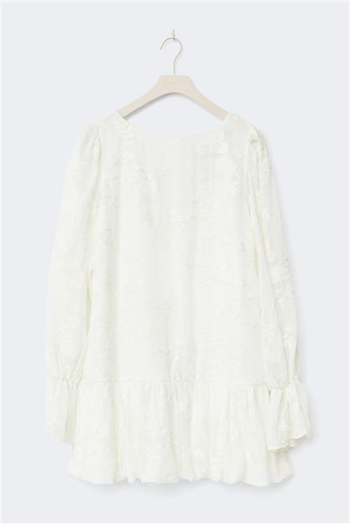 Gina Tricot - Puff sleeve mini dress - korte kjoler - Hvid - 34 - Dame