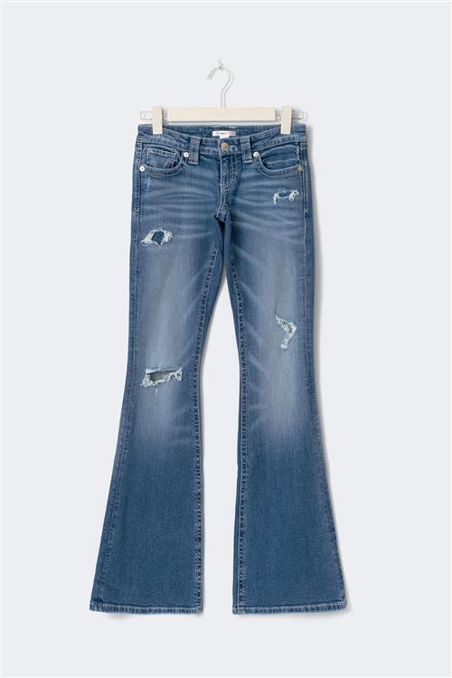 Gina Tricot - 14+ low rise flare jeans tall - Low waist jeans - Blå - XS - Dame