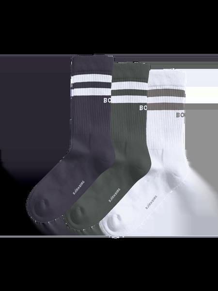 Björn Borg Classic Crew Socks 3-pack Grøn, 36-40