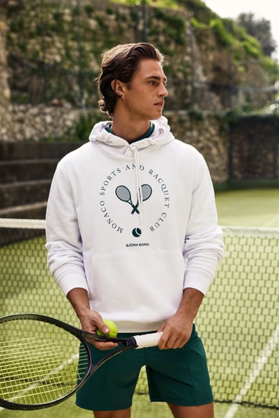 Björn Borg Borg Classic Print Hoodie Hvid, XXL