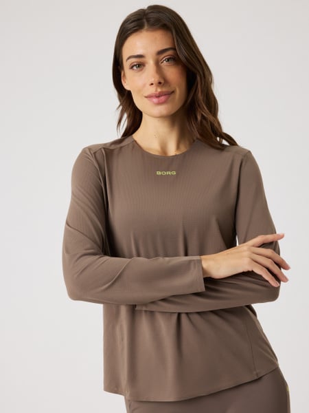 Björn Borg Borg Running Feather Long Sleeve T-shirt Brun, S