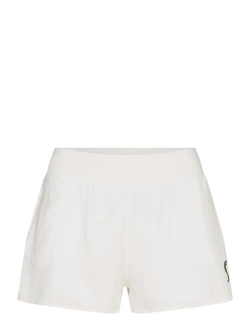 RS Sports | Women's Performance Court Shorts - 2 In 1 With Ball Pockets (Black/White,L,St) | S