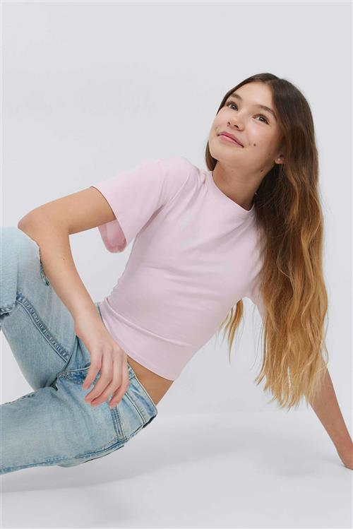 Gina Tricot - Y fitted tee - overdele - Lyserød - 170 - Pige