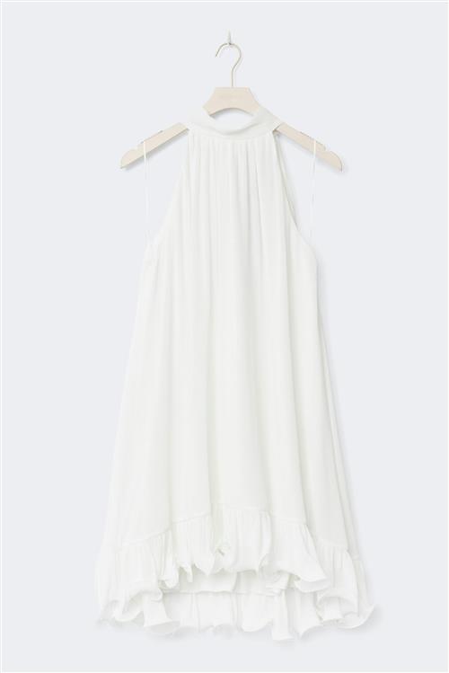 Gina Tricot - Pleated frill mini dress - korte kjoler - Hvid - 32 - Dame