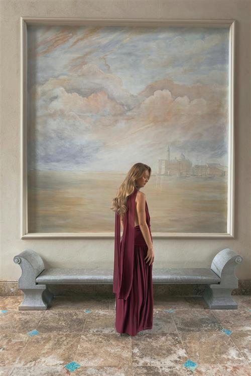 Gina Tricot - Shawl maxi dress - Lange kjoler - Rød - 44 - Dame