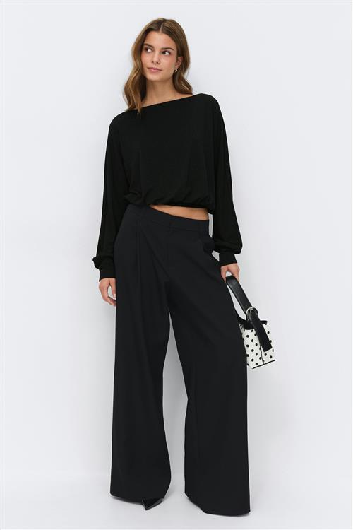 Gina Tricot - Boatneck top - Langærmede toppe - Sort - XS - Dame