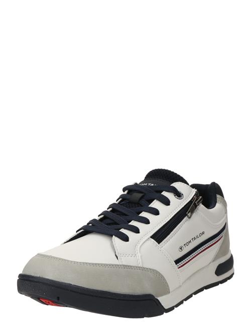 TOM TAILOR Sneaker low  lysegrå / sort / hvid