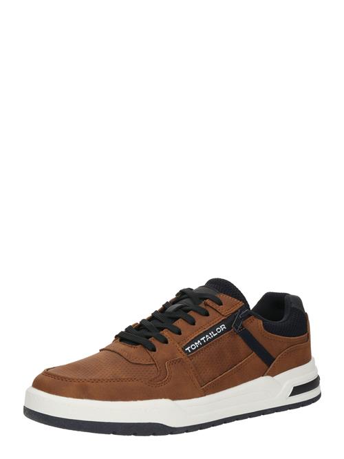 TOM TAILOR Sneaker low  brun / sort / hvid