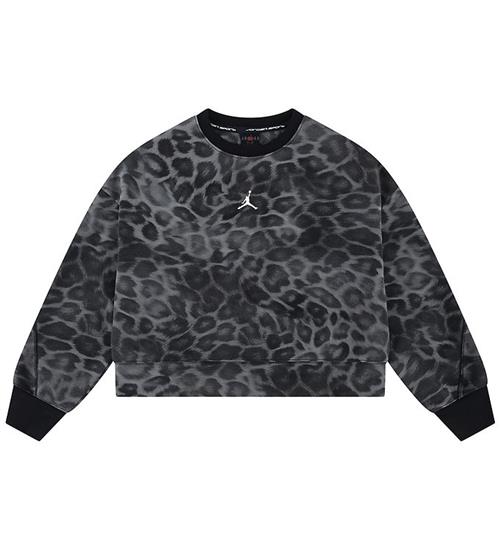 Jordan Bluse - Cropped - Sort m. Leopardprint