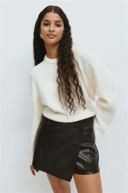 Gina Tricot - Mini wrap pu skort - Shorts - Sort - 34 - Dame