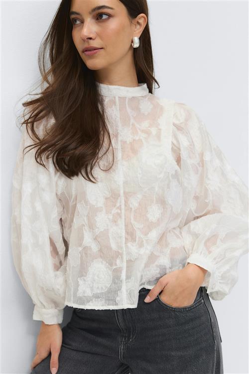 Gina Tricot - Structured blouse - Bluser - Hvid - L - Dame