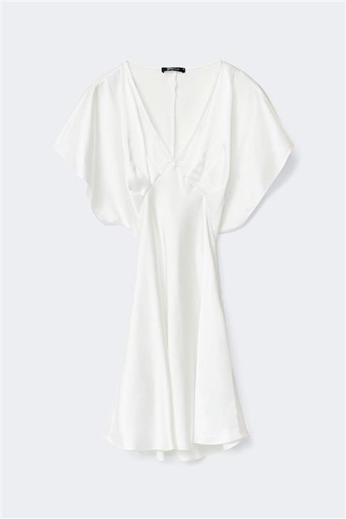 Gina Tricot - Satin mini dress - satinkjoler - Hvid - 32 - Dame