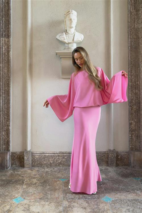 Gina Tricot - Draped back maxi dress - Lange kjoler - Lyserød - 44 - Dame