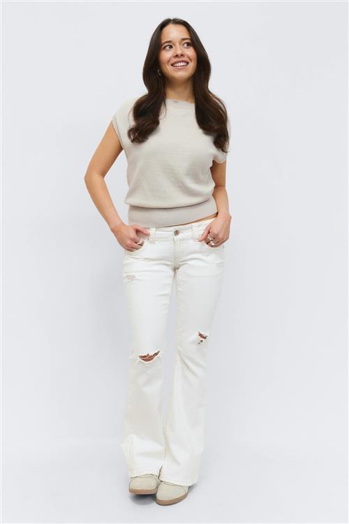 Gina Tricot - 14+ low rise jeans petite - Jeans - Hvid - S - Dame