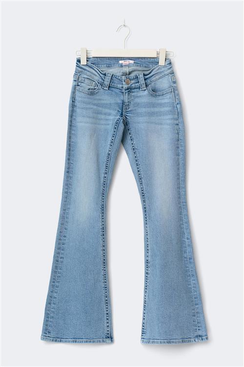 Gina Tricot - 14+ for real low jeans curve - flare jeans - Blå - XS - Dame