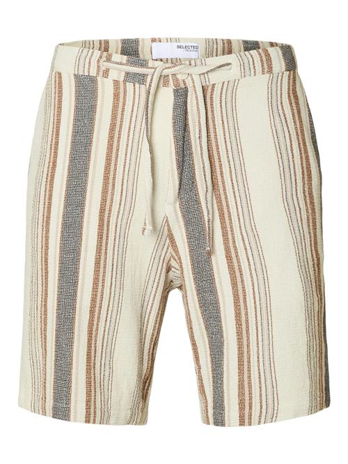 SELECTED Bukser 'REGSAL'  creme / brun / grå-meleret