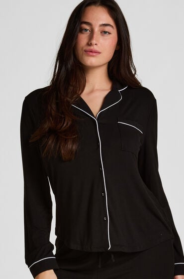 Hunkemöller Langærmet jerseyjakke Essential Sort