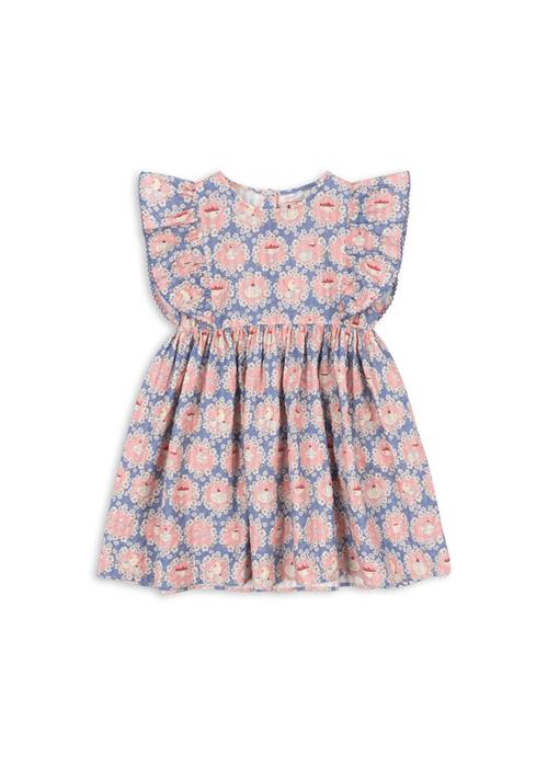 Konges Sløjd GOTS Kim Kjole Med Frynser Snack Time  Snack Time 7-8 Y  Blå  7-8 år  kvinde