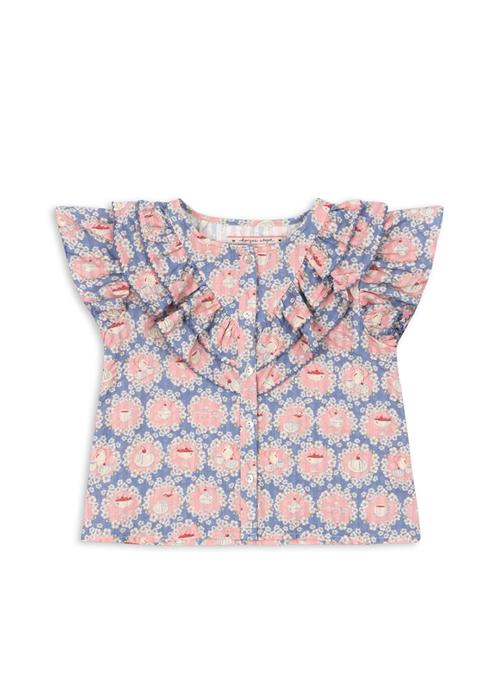 Konges Sløjd GOTS Kim Skjorte Med Frynser Snack Time  Snack Time 18 months  Blå  18 måneder  kvinde