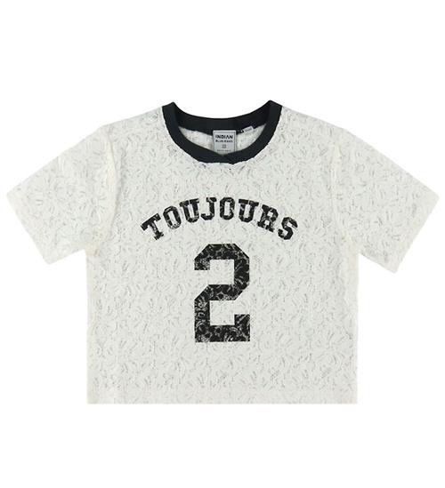 Indian Blue Jeans T-Shirt - Cropped - Cloud m. Blonder