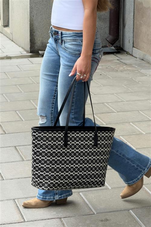 Gina Tricot - Y tote bag - Accessories til piger 9–14 år - Sort - ONESIZE - Pige