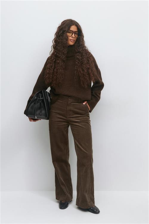 Gina Tricot - Corduroy high waist trousers - Fløjlsbukser - Brun - 34 - Dame