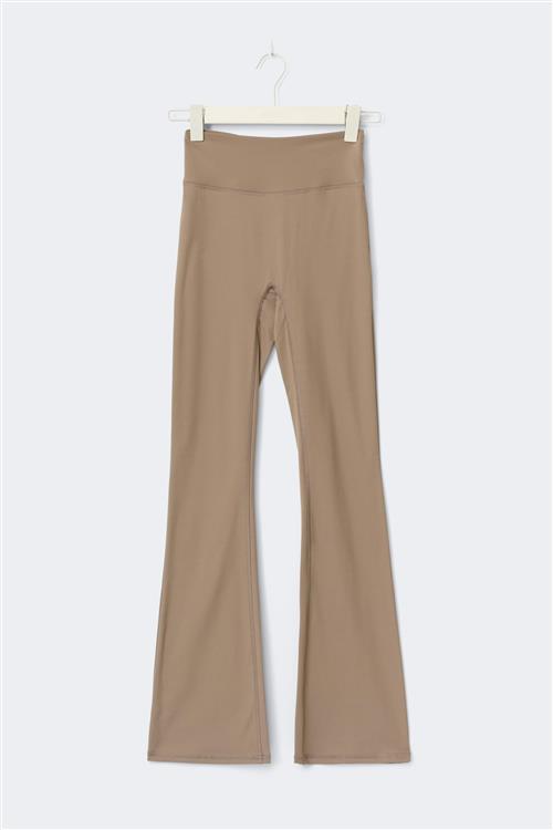 Gina Tricot - Tall ruched flare yoga tights - yoga pants - Beige - XL - Dame