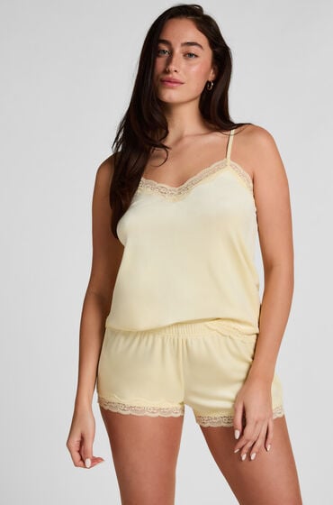 Hunkemöller Short i velour og blonde Gul