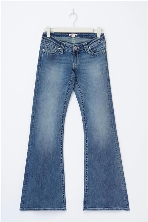 Gina Tricot - 14+ delowlow jeans curve - Low waist jeans - Blå - M - Dame