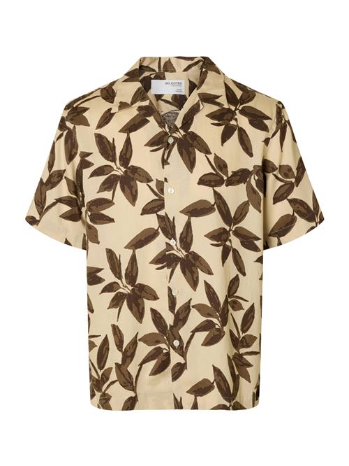 SELECTED Skjorte 'SLHNoa'  beige / brun / oliven