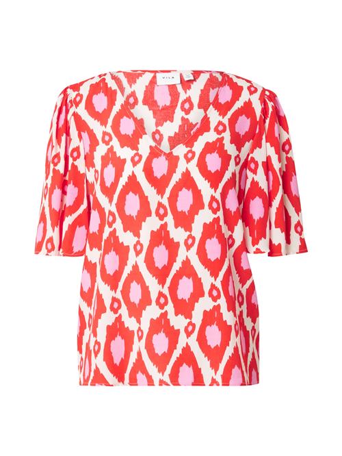 VILA Bluse 'VIKikki'  lyserød / blodrød / offwhite