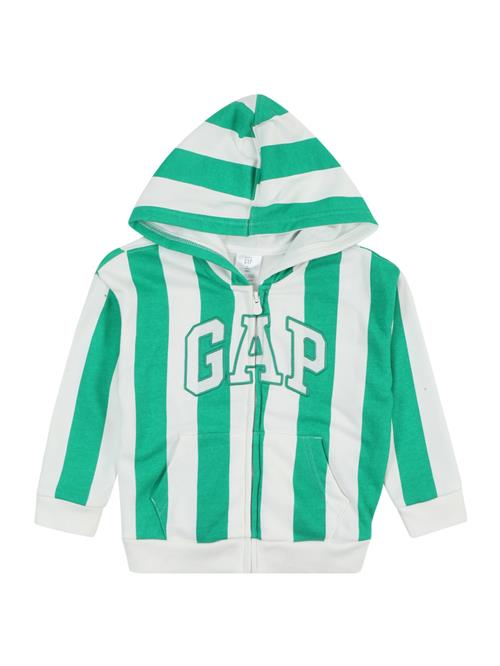 GAP Sweatjakke  grøn / hvid
